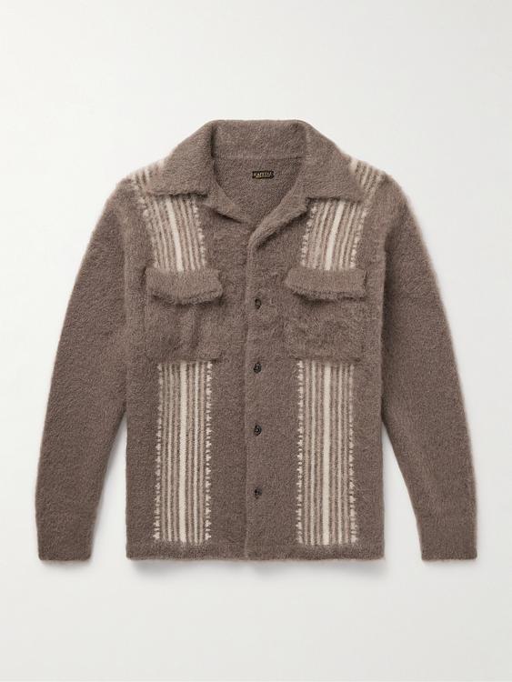 Striped taupe cardigan from Kapital