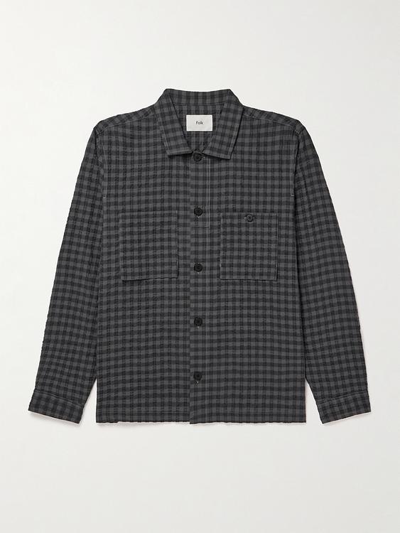 Checkered dark grey overshirt from Folk