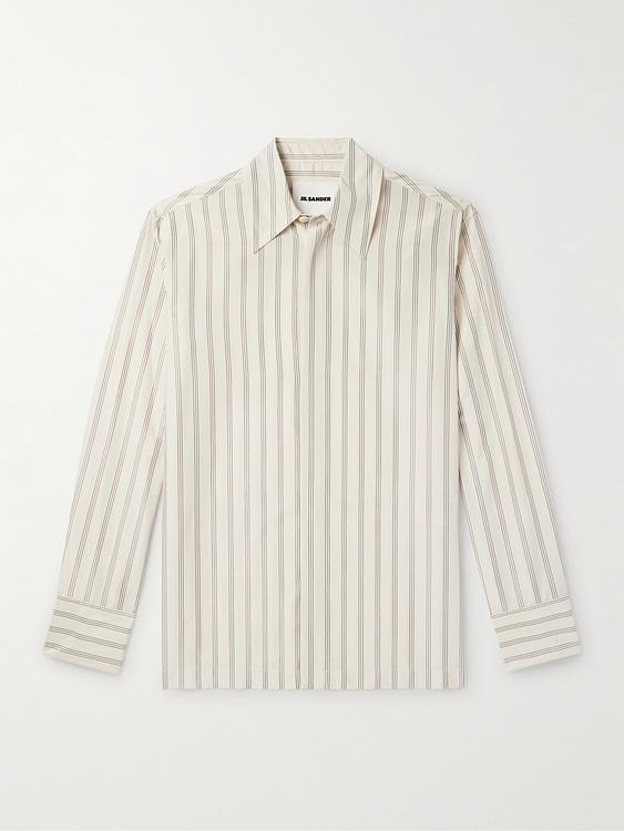 Striped white casual shirt from Jil Sander