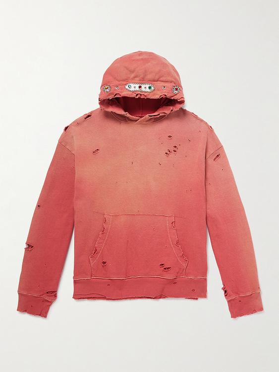 Red hooded sweatshirt from Kapital