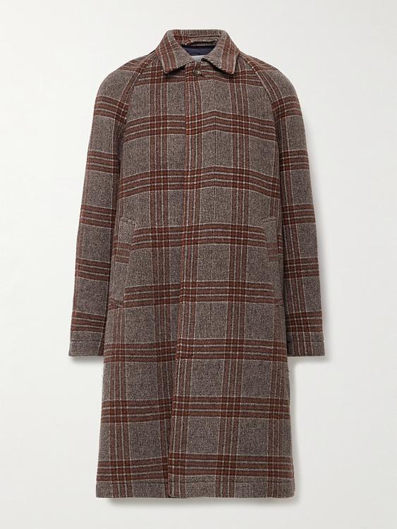 Checkered dark brown coat from NN07