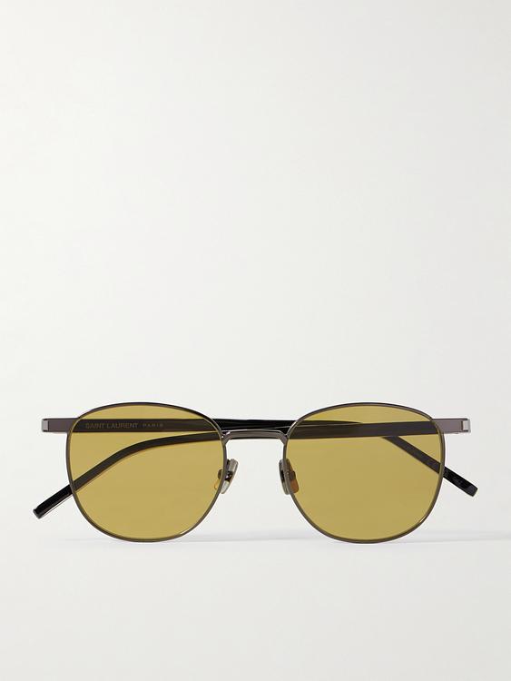 Khaki d-frame sunglasses from Saint Laurent