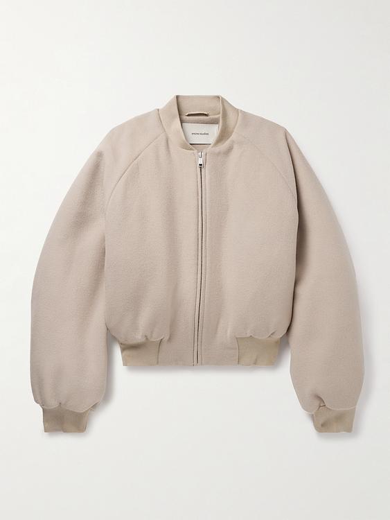 Beige bomber jacket from Entire Studios