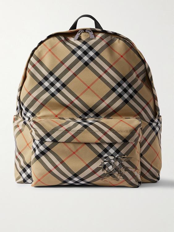 Checkered brown backpack from Burberry