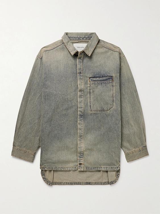 Taupe denim jacket from Entire Studios