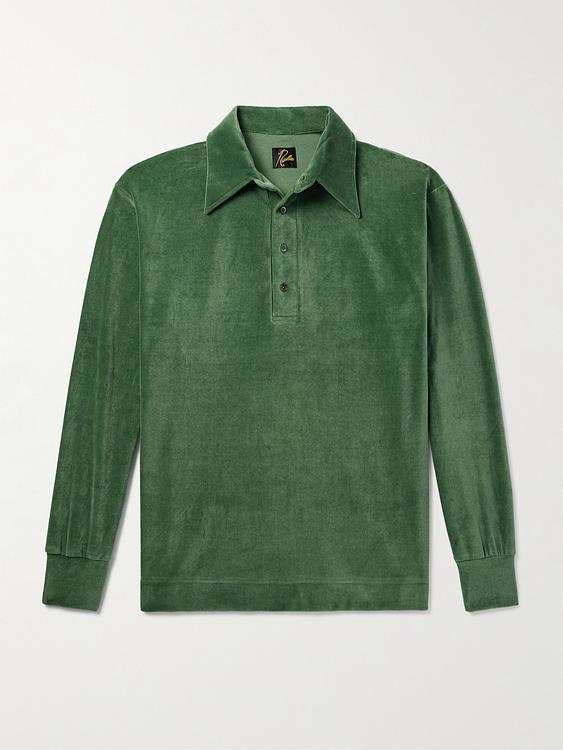 Green long sleeve polo shirt from Needles