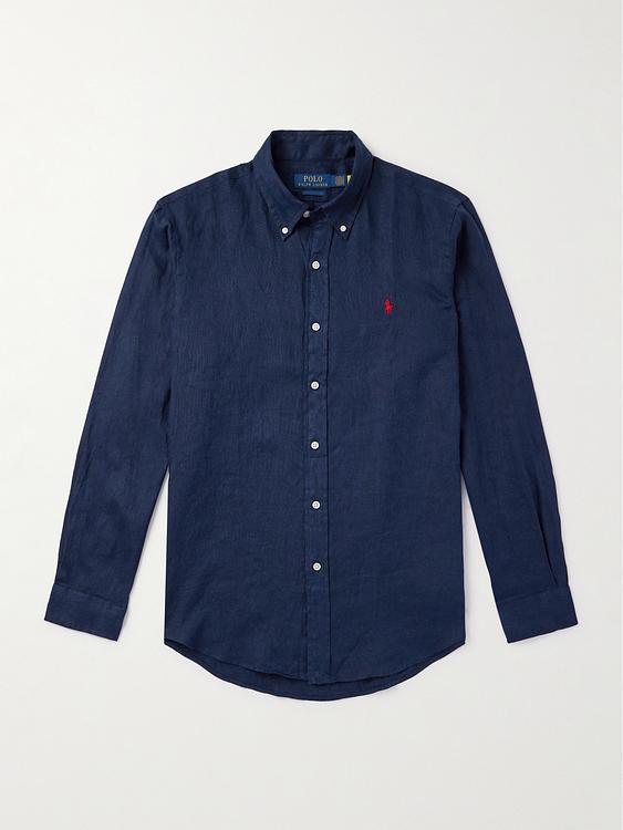 Dark blue linen shirt from Polo Ralph Lauren