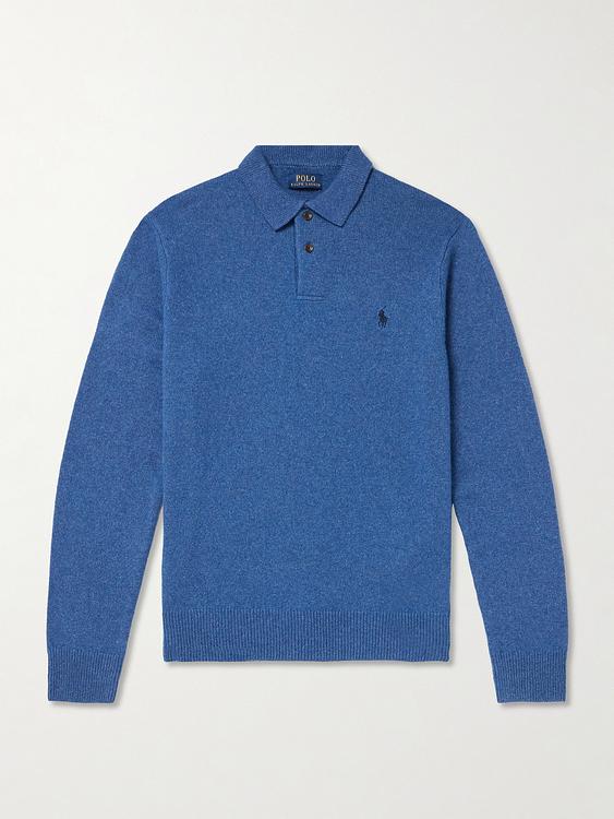 Blue long sleeve polo shirt from Polo Ralph Lauren