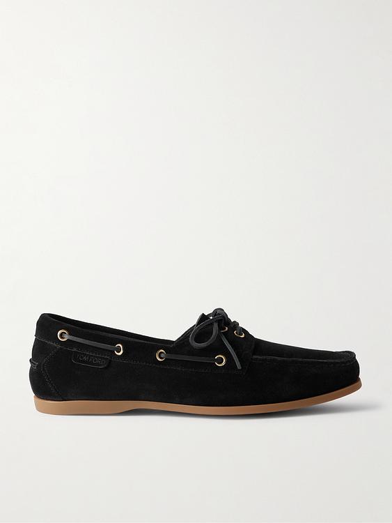 Black boat shoes from Tom Ford