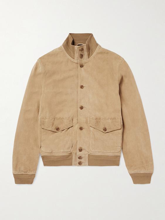 Taupe leather jacket from Polo Ralph Lauren