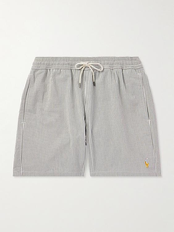 Striped white swim shorts from Polo Ralph Lauren