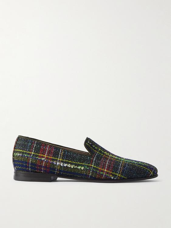 Checkered black loafers from Manolo Blahnik