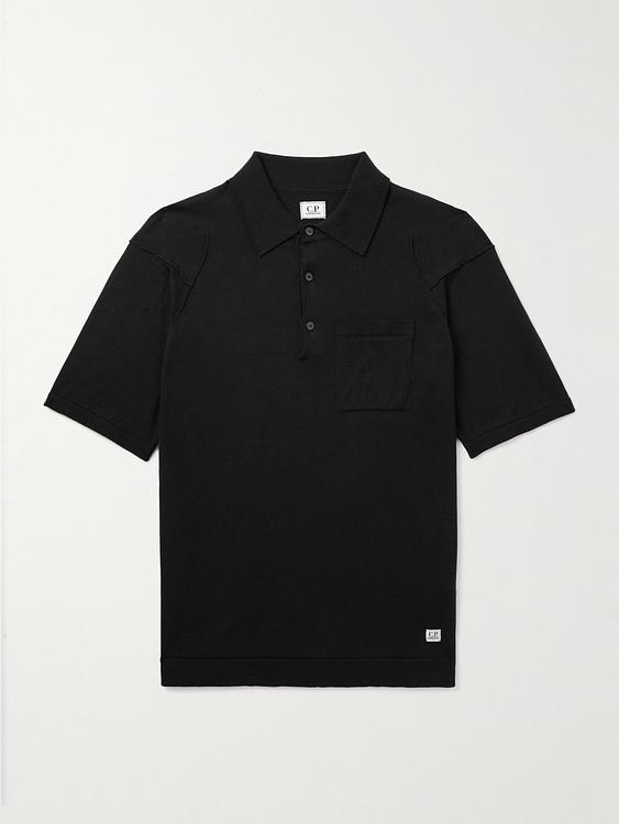 Black short sleeve polo shirt from C.P. Company