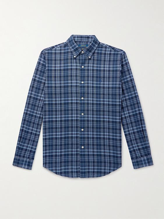 Checkered dark blue flannel shirt from Polo Ralph Lauren