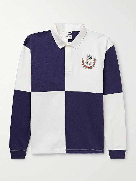 Print multicolor long sleeve polo shirt from Bode