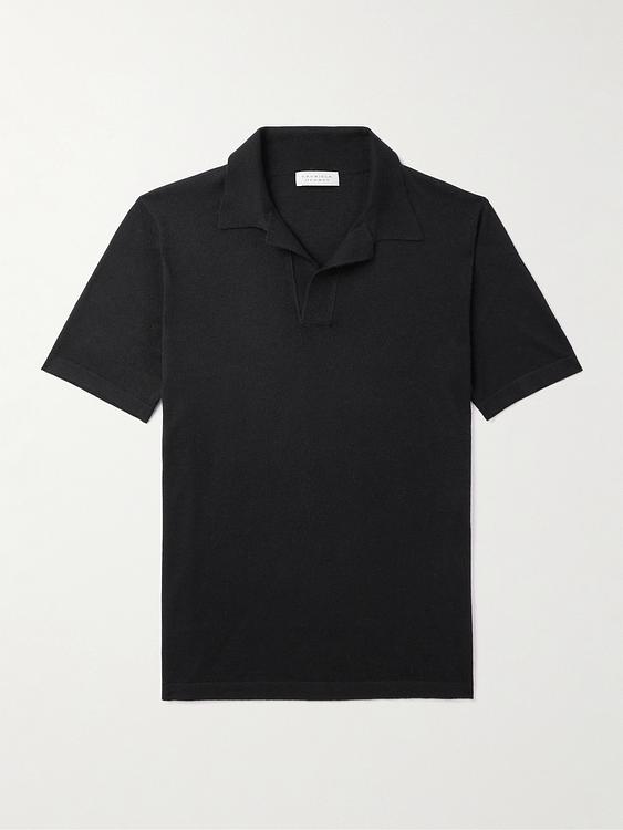 Black short sleeve polo shirt from Gabriela Hearst