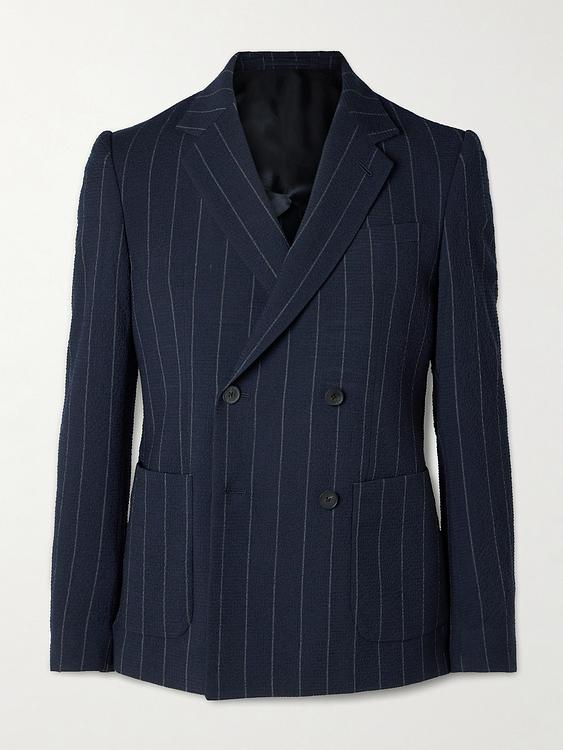 Striped black suit jacket from Mr P.