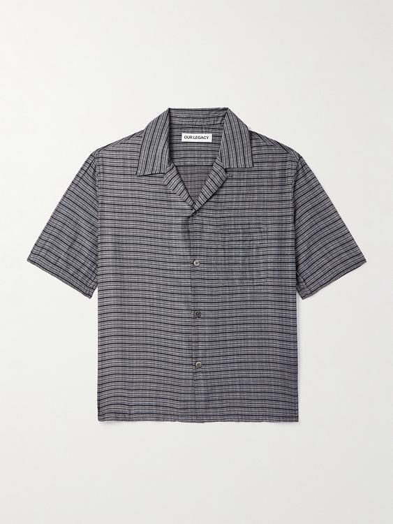 Striped grey short sleeve shirt from Our Legacy