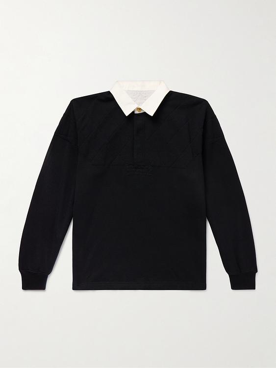 Black long sleeve polo shirt from Visvim