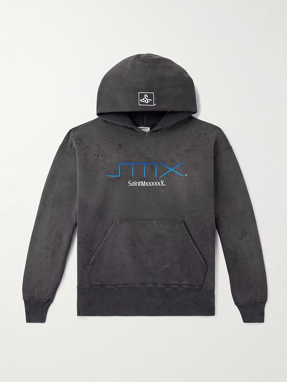 Print dark grey hooded sweatshirt from Saint Mxxxxxx