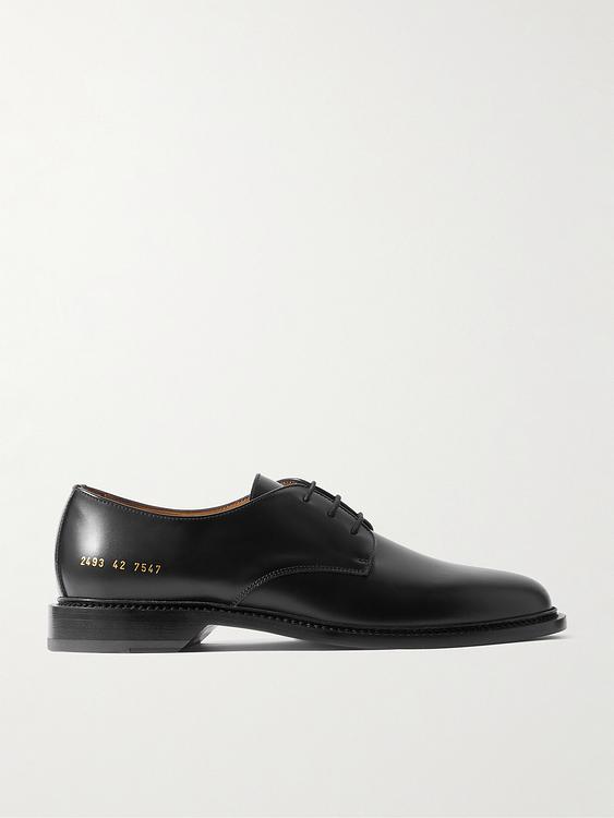 Black derby shoes from Common Projects