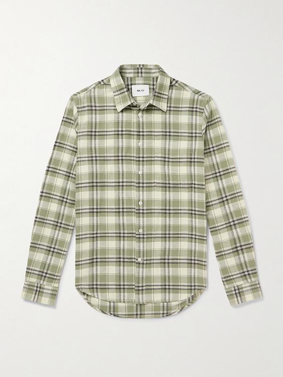 Checkered taupe flannel shirt from NN07