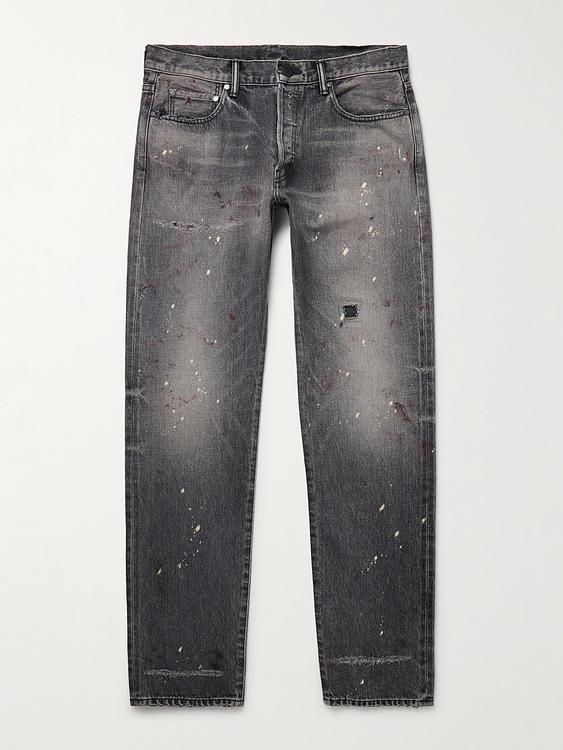 Dark grey distressed jeans from John Elliott