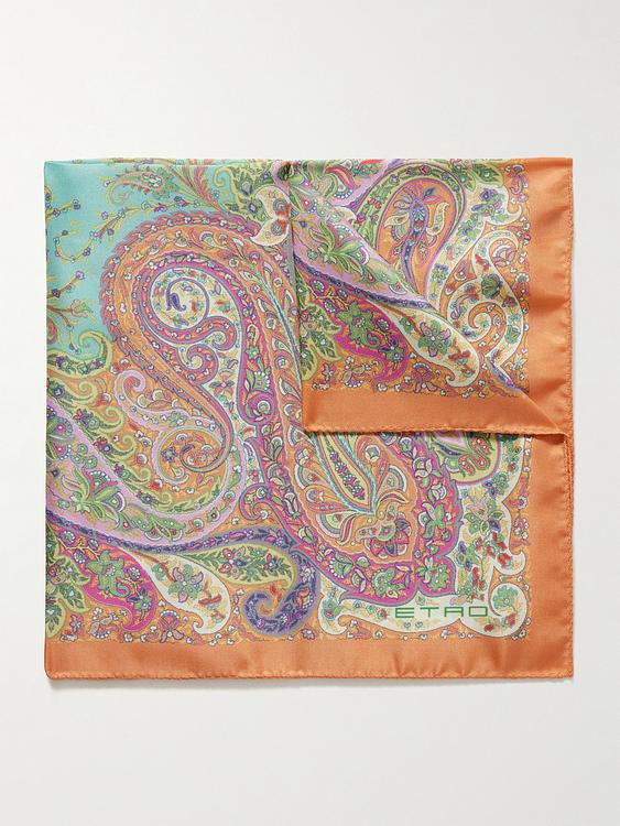 Multicolor pocket square from Etro