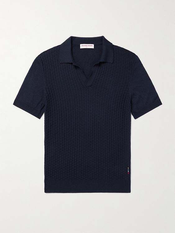 Black short sleeve polo shirt from Orlebar Brown