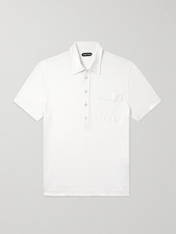 White short sleeve polo shirt from Tom Ford