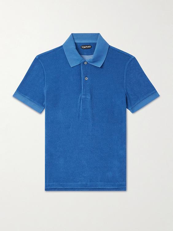 Blue short sleeve polo shirt from Tom Ford