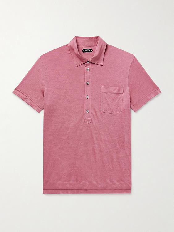 Light purple short sleeve polo shirt from Tom Ford