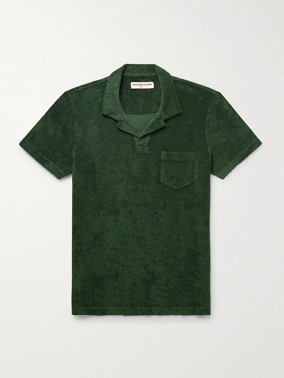 Dark green short sleeve polo shirt from Orlebar Brown