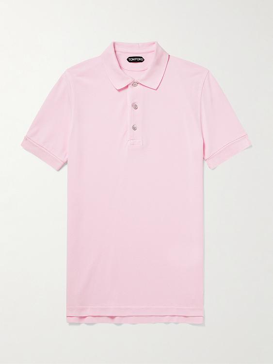 Light pink short sleeve polo shirt from Tom Ford