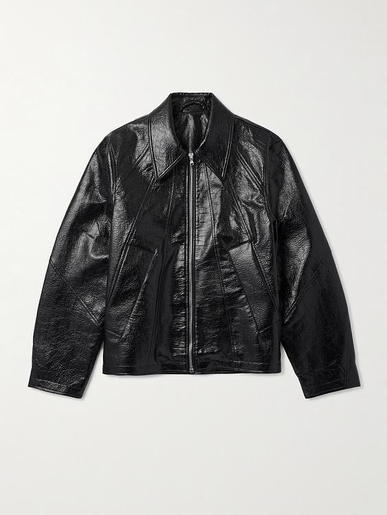 Black leather jacket from Séfr