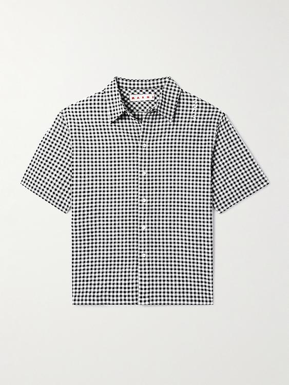 Checkered multicolor short sleeve shirt from Marni