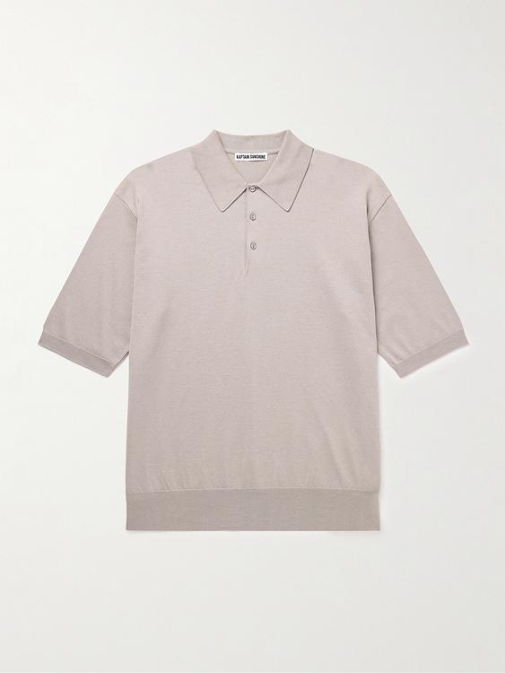 Beige short sleeve polo shirt from Kaptain Sunshine