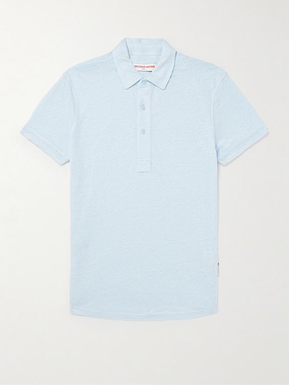 Light blue short sleeve polo shirt from Orlebar Brown
