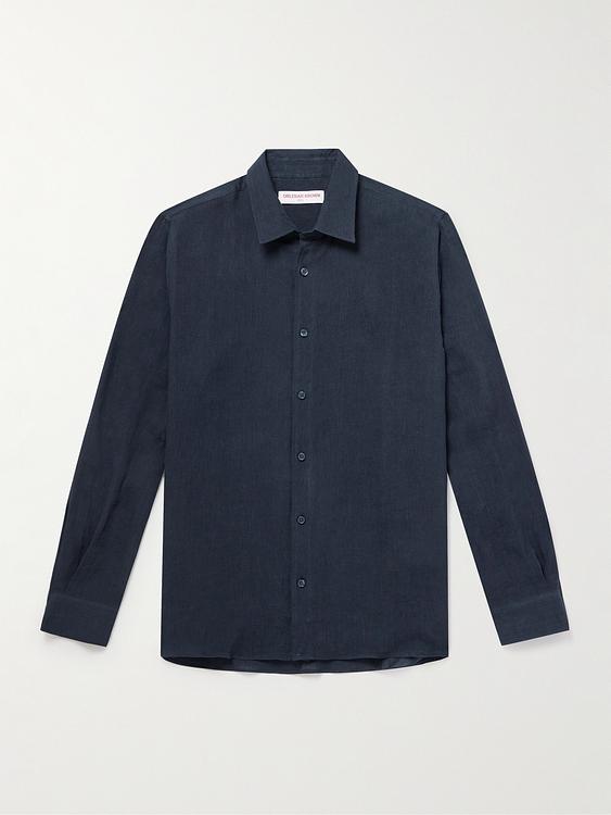 Dark grey linen shirt from Orlebar Brown