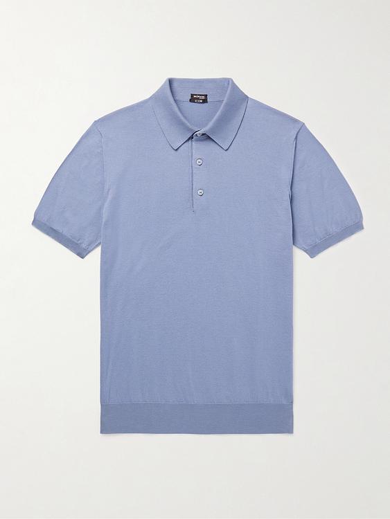 Light blue short sleeve polo shirt from Kiton