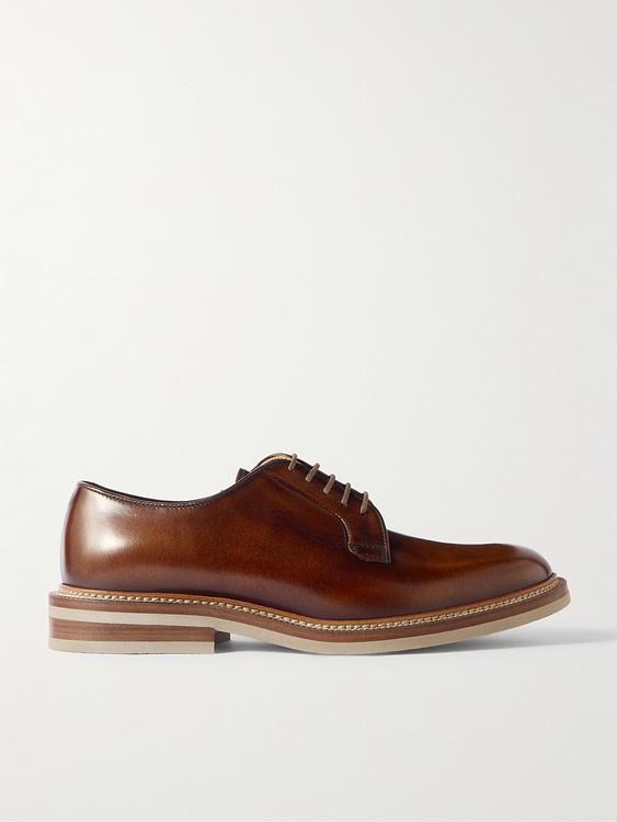 Dark brown derby shoes from Brunello Cucinelli