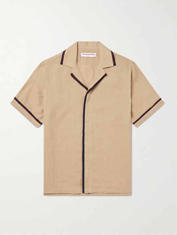 Taupe short sleeve shirt from Orlebar Brown