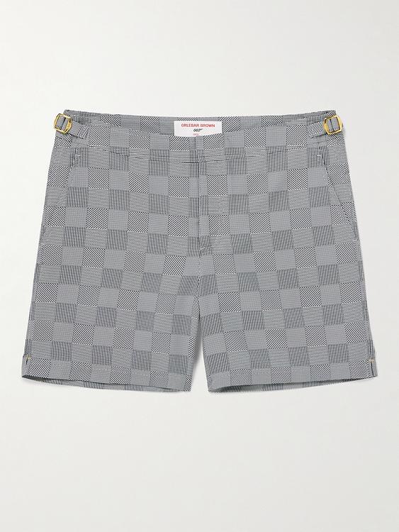 Checkered grey swim shorts from Orlebar Brown