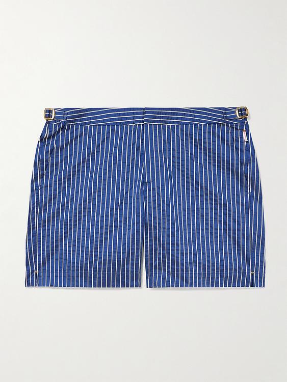 Striped dark blue swim shorts from Orlebar Brown