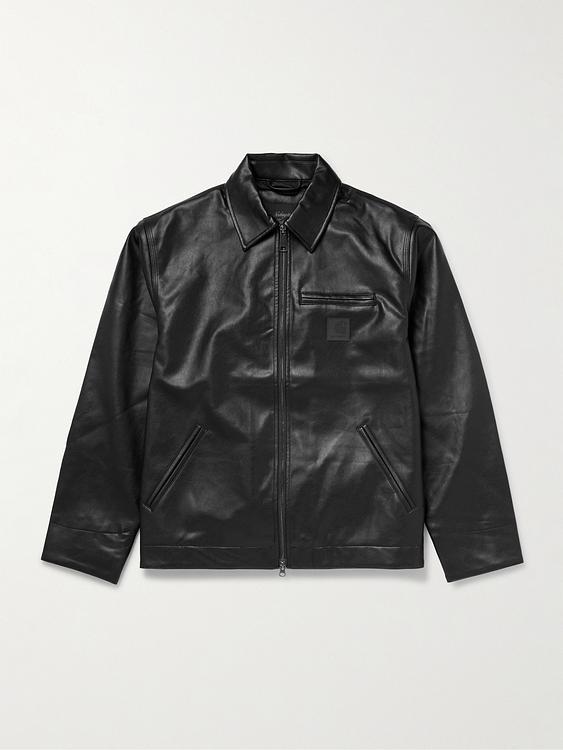 Black leather jacket from Carhartt Wip