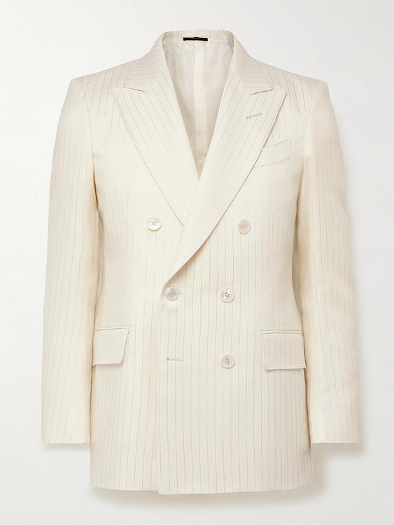 White double-breasted suit jacket from Tom Ford