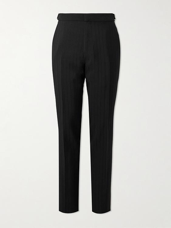 Striped black formal trousers from Tom Ford