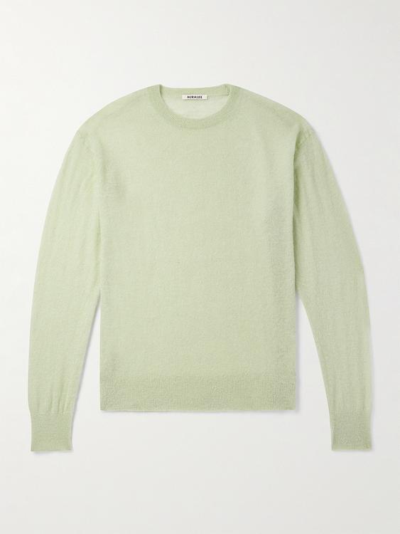 Beige sweater from Auralee