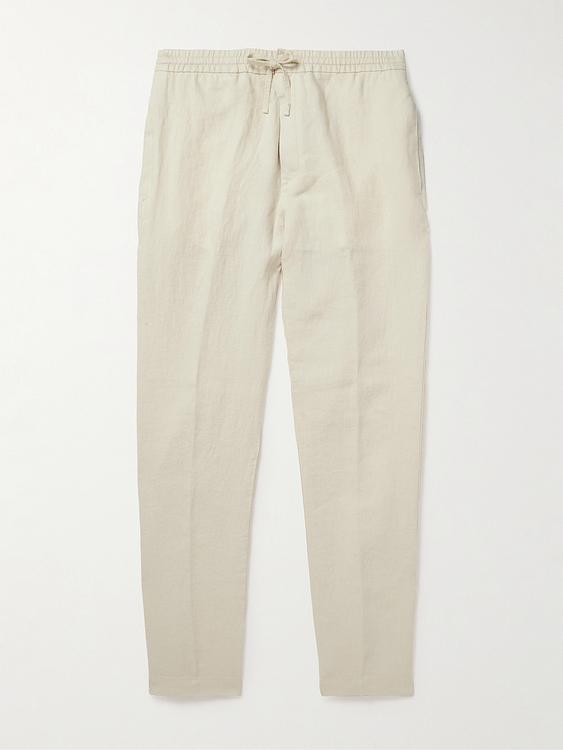 Beige linen trousers from Canali
