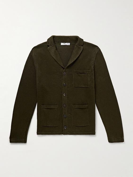 Dark green cardigan from Inis Meáin